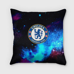 Подушка квадратная Челси неоновый космос, цвет: 3D-принт