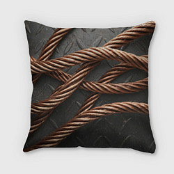Подушка квадратная Витая медь, цвет: 3D-принт