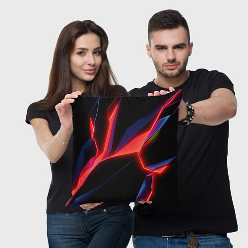 Подушка квадратная Neon red / 3D-принт – фото 3