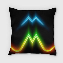 Подушка квадратная Neon multicolored lines, цвет: 3D-принт