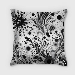 Подушка квадратная Абстрактный паттерн из клякс - нейроарт фантазия, цвет: 3D-принт