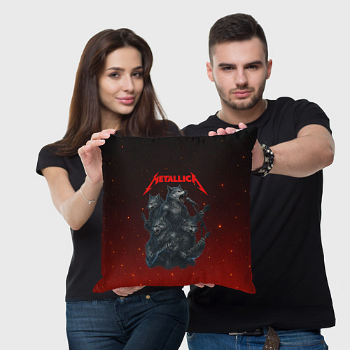 Подушка квадратная Metallica в виде волков / 3D-принт – фото 3