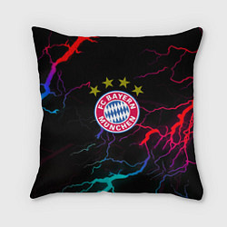 Подушка квадратная Бавария Мюнхен неновые молнии, цвет: 3D-принт