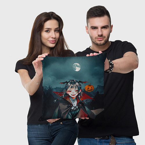 Подушка квадратная Вампирша МаоМао - Монолог Фармацевта аниме Хэллоуи / 3D-принт – фото 3