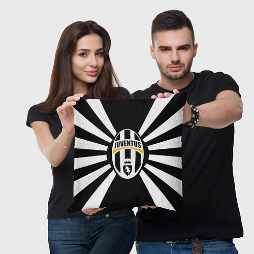 Подушка квадратная Ювентус линии / 3D-принт – фото 3