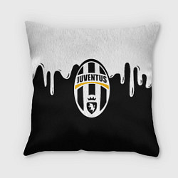 Подушка квадратная Juventus капли красок, цвет: 3D-принт