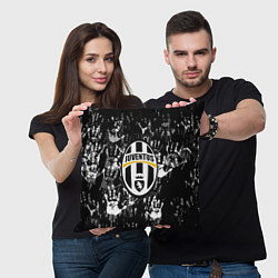 Подушка квадратная Ювентус текстура руки краски, цвет: 3D-принт — фото 2