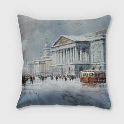 Подушка квадратная Зимний Питер красками, цвет: 3D-принт