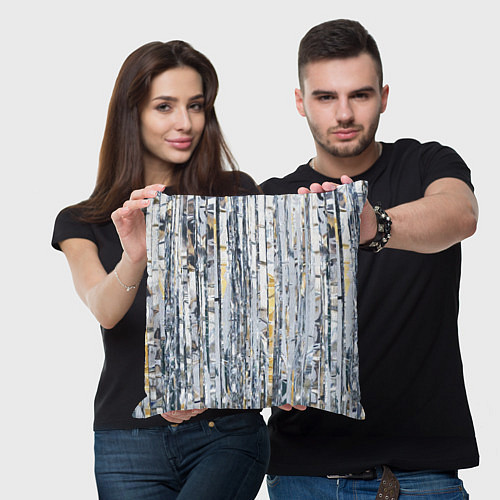 Подушка квадратная Новогодний дождик / 3D-принт – фото 3