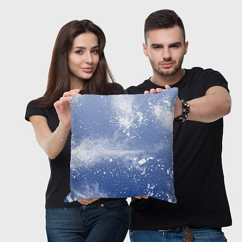 Подушка квадратная Снежки попали в тебя / 3D-принт – фото 3