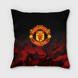 Подушка квадратная Манчестер Юнайтед камуфляж текстура, цвет: 3D-принт