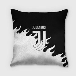 Подушка квадратная Ювентус огонь текстура, цвет: 3D-принт