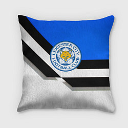 Подушка квадратная Лестер сити геометрия полосы, цвет: 3D-принт