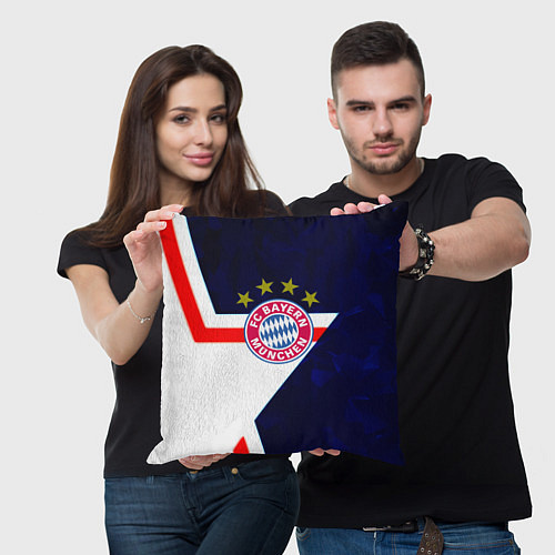 Подушка квадратная Бавария звезды геометрия / 3D-принт – фото 3