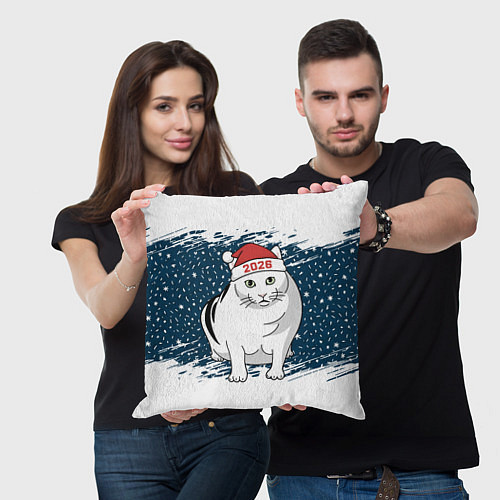 Подушка квадратная Кот Бендер - 2026 / 3D-принт – фото 3