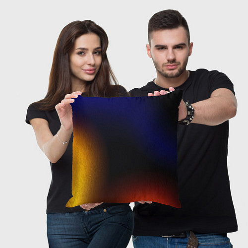 Подушка квадратная Color black red blue / 3D-принт – фото 3