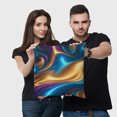 Подушка квадратная Сплавы разноцветные / 3D-принт – фото 3