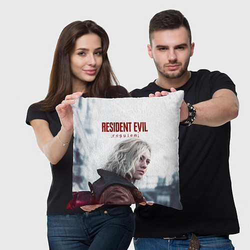 Подушка квадратная Грейс Эшкрофт Resident evil requiem / 3D-принт – фото 3