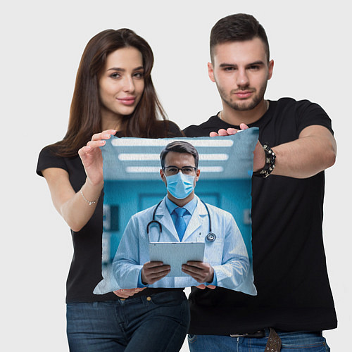 Подушка квадратная Медицинский специалист / 3D-принт – фото 3