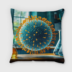 Подушка квадратная Вирус в лаборатории, цвет: 3D-принт