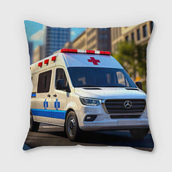 Подушка квадратная Машина скорой помощи, цвет: 3D-принт