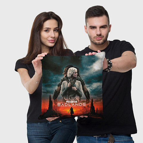 Подушка квадратная Главные герои Хищник планета смерти / 3D-принт – фото 3