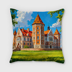 Подушка квадратная Великолепие Мирского замка, цвет: 3D-принт