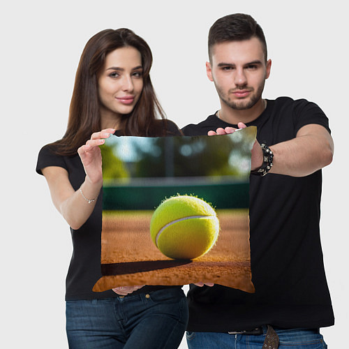 Подушка квадратная Теннисный мяч на закате / 3D-принт – фото 3