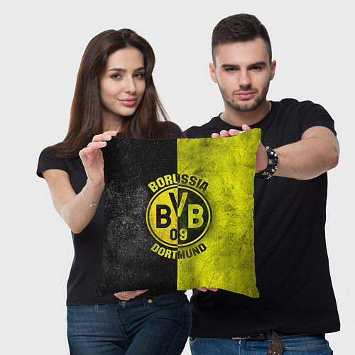 Подушка квадратная Borussia Dortmund / 3D-принт – фото 3