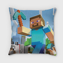 Подушка квадратная Minecraft World, цвет: 3D-принт