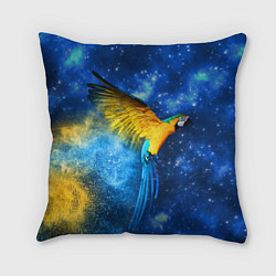 Подушка квадратная Космический попугай, цвет: 3D-принт
