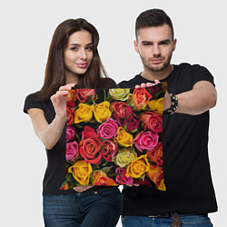 Подушка квадратная Ассорти из роз, цвет: 3D-принт — фото 2