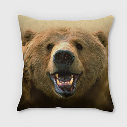 Подушка квадратная Взгляд медведя, цвет: 3D-принт