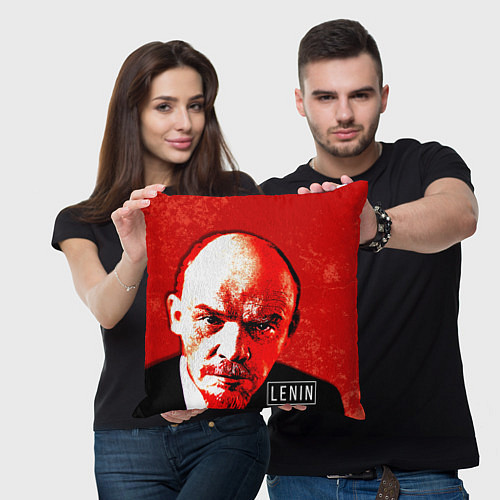 Подушка квадратная Red Lenin / 3D-принт – фото 3