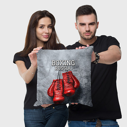 Подушка квадратная Boxing Russia / 3D-принт – фото 3