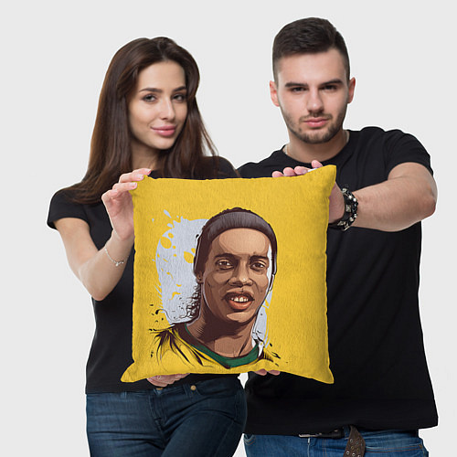 Подушка квадратная Ronaldinho Art / 3D-принт – фото 3