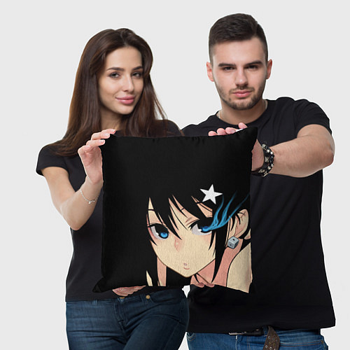 Подушка квадратная Black Rock Shooter - глаза Мато Курои / 3D-принт – фото 3