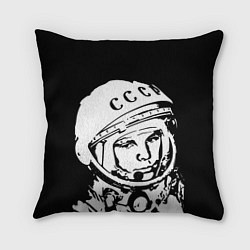 Подушка квадратная Гагарин, цвет: 3D-принт
