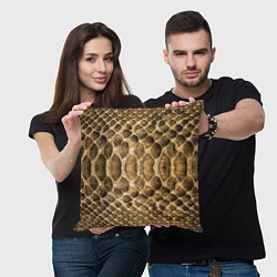 Подушка квадратная Змеиная кожа, цвет: 3D-принт — фото 2