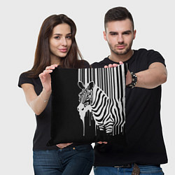 Подушка квадратная Жидкая зебра, цвет: 3D-принт — фото 2