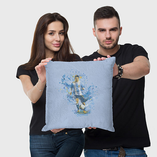 Подушка квадратная Messi: Argentine Football / 3D-принт – фото 3