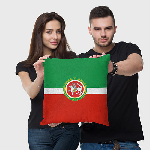 Подушка квадратная Татарстан: флаг / 3D-принт – фото 3
