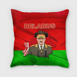 Подушка квадратная Александр Лукашенко - Беларусь, цвет: 3D-принт