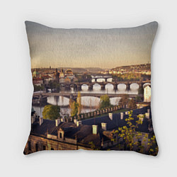 Подушка квадратная Чехия Прага, цвет: 3D-принт