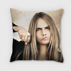 Подушка квадратная Cara Delevingne, цвет: 3D-принт