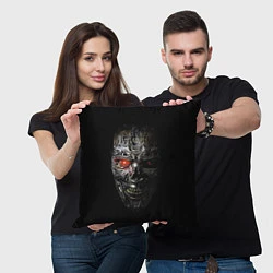Подушка квадратная Terminator Skull, цвет: 3D-принт — фото 2