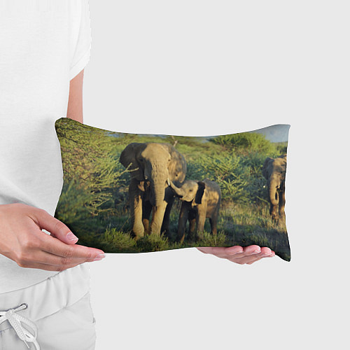 Подушка-антистресс Семья слонов в природе / 3D-принт – фото 3