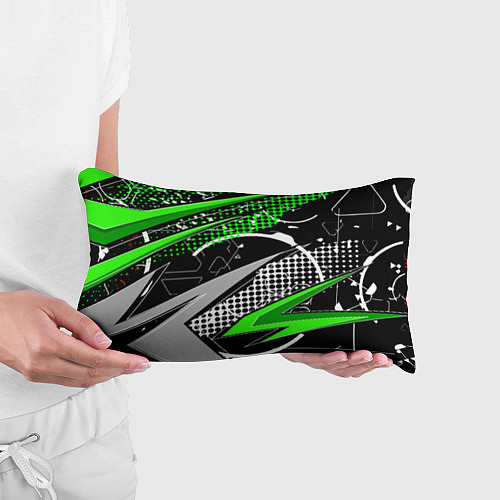 Подушка-антистресс Black and green corners / 3D-принт – фото 3