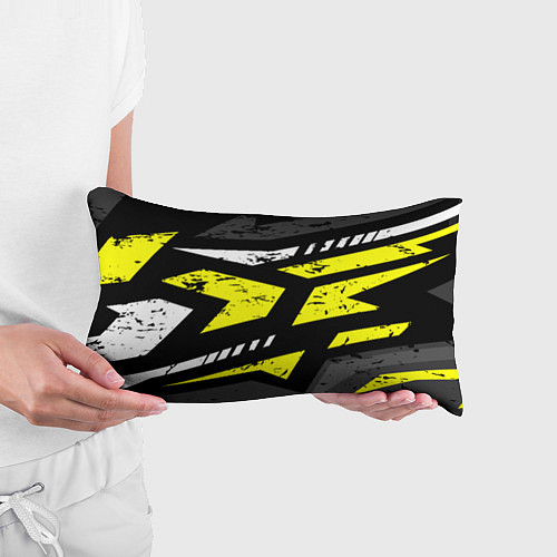 Подушка-антистресс Black yellow abstract sport style / 3D-принт – фото 3