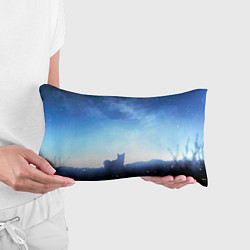 Подушка-антистресс Силуэт корги ночь космос дымка, цвет: 3D-принт — фото 2